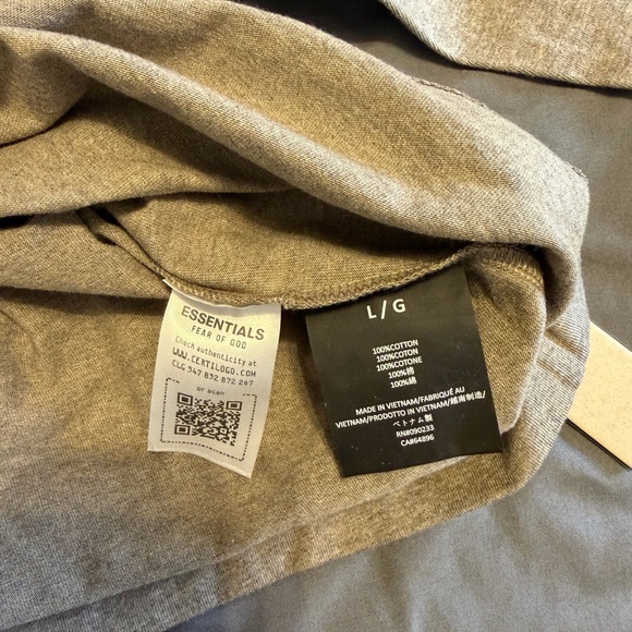 Essentials Tan Long Sleeve Tee - Picture 3 of 5